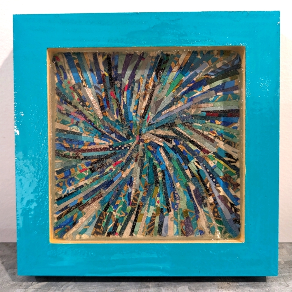 Handmade Resin and Paper Collage
